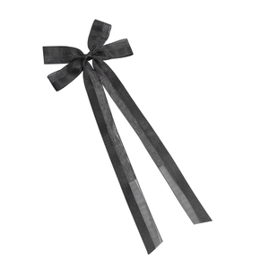 Eleganter schwarzer Organza-Schleifen-Haarclip mit langen Bändern für süße Frisuren