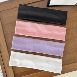 Simple Elastic Yoga Sports Headband Soft Cotton Polyester Solid Color Knitted Hair Band For Women Fitness Daily Hair Accessories