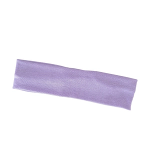 Lavender elastic headband for yoga and sports, soft knit fabric with a seamless flat design