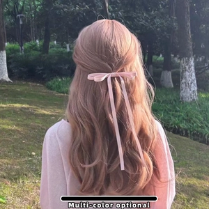 Barrette Noeud En Ruban Style Coréen Avec Longs Pans Accessoire Cheveux Fait Main En Tissu Pour Femme Et Fille