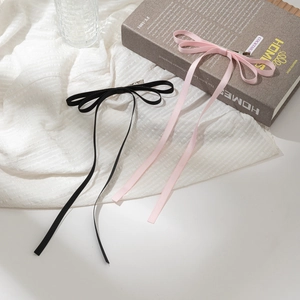 Barrettes à cheveux avec longs rubans roses et noirs pour des coiffures élégantes