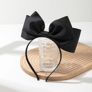 Serre-tête Élégant avec Grand Nœud Papillon Noir pour Femmes Sangle Minimaliste Accessoires de Cheveux Mode Quotidienne Rendez-vous