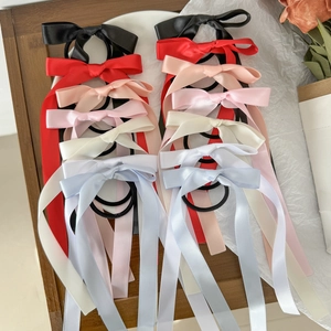 Dolci Elastici per Capelli in Satin con Fiocco e Nastro Lungo Fatti a Mano Balletcore Accessori Capelli Donna
