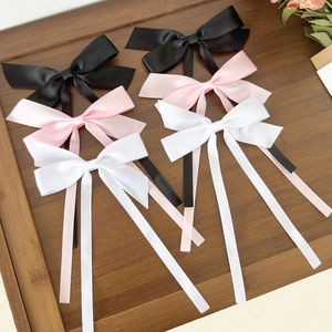 Pince à Cheveux Nœud en Satin Balletcore Avec Longs Rubans Douce Pince Bec de Canard pour Femmes Filles Accessoires Cheveux