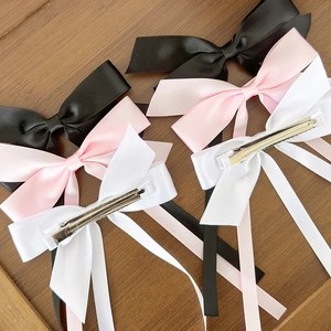 Barrettes à cheveux élégantes style ballet avec nœuds en satin et longs rubans colorés
