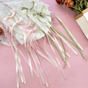 Fermagli per Capelli a Fiocco in Pizzo Balletcore con Lungo Nastro Becco di Corvo Donna Ragazza Accessori per Capelli