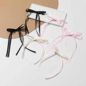 French Style Satin Ribbon Bow Hair Clip Sweet Elegant Long Streamer Duckbill Clip Handmade Hair Decoration Accessories