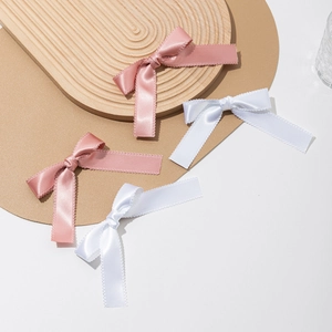 Dolci Fermagli per Capelli a Fiocco in Nastro di Raso per Donna Ragazze Bordo a Festone Becco di Corvo Balletcore Rosa Bianco Accessori