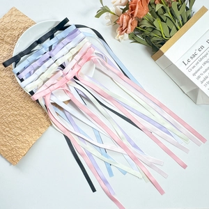 Balletcore Satin Ribbon Bowknot Hair Clips With Long Streamers Sweet Duckbill Clip Hair Accessories For Women Girls