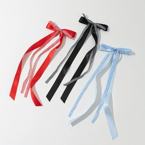 Barrettes à cheveux à nœud écossais pour femmes en rouge noir et bleu élégant