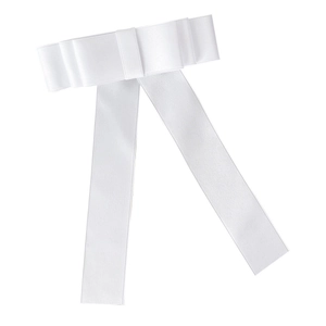 Barrette nœud en satin blanc élégant avec rubans pour coiffure féminine