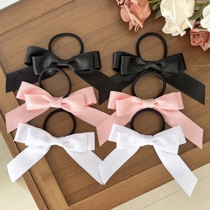 Élastiques à Cheveux Nœud en Ruban Satin Avec de Longs Rubans Style Coréen Attaches Queue de Cheval pour Femmes Filles