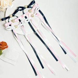 Barrettes à Cheveux Nœud en Ruban Balletcore Élégantes Avec Pinces Bec de Canard en Alliage de Künstliche Perle Cœur pour Femmes