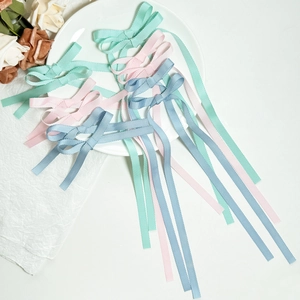 Sweet Girl Grosgrain Ribbon Bow Hair Clip Long Streamer For Women Korean Style Balletcore Elegant Hair Accessories