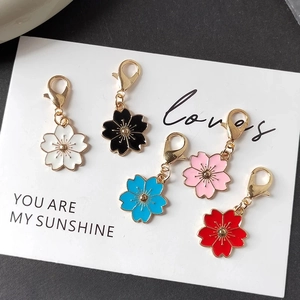 Legierung Emaille Sakura Blume Schlüsselanhänger Niedliche Kirschblüte Tasche Anhänger Mode Schlüsselring Zubehör Für Damen Mädchen Geschenk