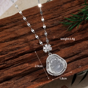 Détails du collier pendentif Bouddha avec zircons et spécifications de taille