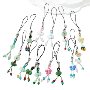 Chinese style gourd and jade-like phone charm straps in various colors and shapes
