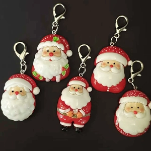 Set of 5 Santa Claus charms with lobster clasps for bags and keychains