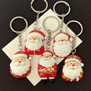 Cartoon Santa Claus Keychain Resin Christmas Hanging Ornament For Bag Backpack Decoration Festival Gift For Men Women