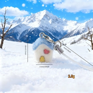Detailed view of handmade snow house charm with dimensions 1.8cm high and 1.5cm wide