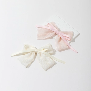 Barrettes à cheveux élégantes en dentelle rose et beige pour coiffures de filles
