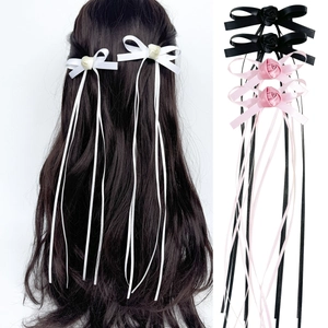 Molletta per Capelli Fiocco in Nastro Stile Balletto Con Rosa Nastrini Pendenti Lunghi Raso Accessori Capelli Eleganti Donna