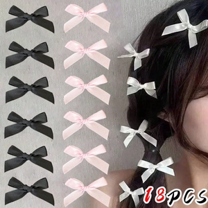Sweet Satin Ribbon Bow Hair Clips Mini Balletcore Style Bowknot Hairpins For Women Girls Versatile Daily Hair Accessories