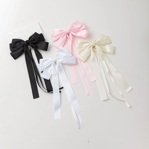 Süße Satin Schleife Haarspange Mit Langen Bändern Elegante Entenschnabel-Clip Vielseitiger Haarschmuck Für Damen Mädchen