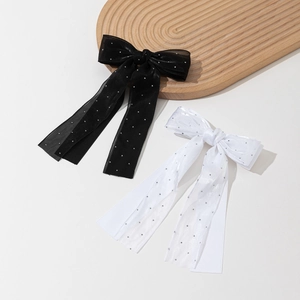 Haarspange Im Koreanischen Stil Elegant Funkelnde Strass Schleife Mit Langem Netzband Streamer Süßes Haar Accessoire Für Damen