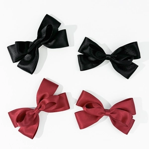 Eleganter Koreanischer Stil Satin Schleife Haarspange Für Damen Übergroße Seidige Textur Entenschnabelklemme Chic Haarschmuck