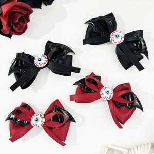 Barrettes à Cheveux Nœud Ailes de Chauve-souris et Globe Oculaire Halloween pour Femmes Accessoires Cheveux Gothiques Fait Main