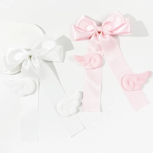 Süße Engelsflügel Schleife Haarklammer Mit Langen Bändern Satinband Plüschflügel Kawaii Lolita Haarnadel Für Damen Haarschmuck