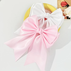 Korean Style Oversized Satin Bow Hair Clip Sweet Elegant Ribbon Duckbill Clip For Women Daily Party Hair Accessories