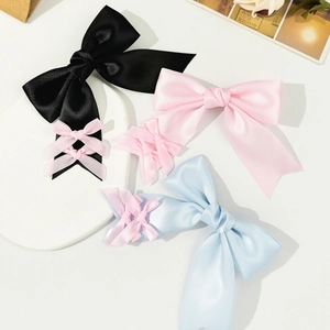 Koreanischer Stil Süß Satinband Schleife Haarspange Für Damen Mädchen Elegant Entenschnabelklemme Handgefertigt Haarschmuck