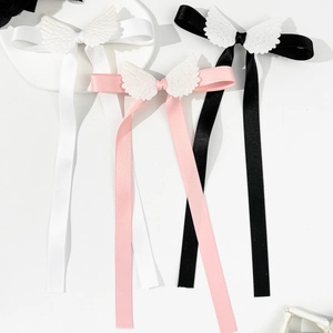 Pince à Cheveux Nœud Ruban Balletcore Ailes d'Ange Satin Long Ruban Épingle à Cheveux Coquette Accessoires Cheveux Femme