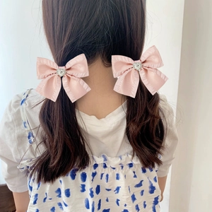 Süße Schleifen Haarklammern Mit Herz Strass Satinband Entenschnabelklemmen Für Damen Mädchen Eleganter Haarschmuck