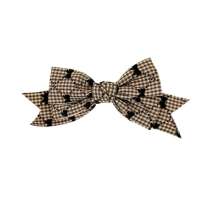 Barrette à cheveux style Maillard à carreaux marrons avec motifs papillons noirs