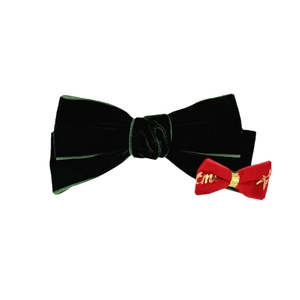 Ensemble de barrettes à cheveux en velours de Noël en vert foncé et rouge avec broderie