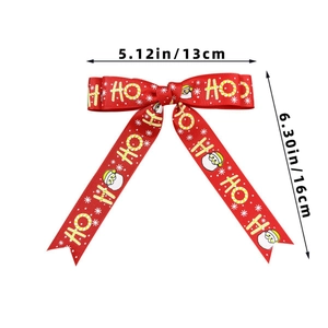 Dettaglio delle dimensioni del fiocco rosso di Natale con Babbo Natale e HO HO HO