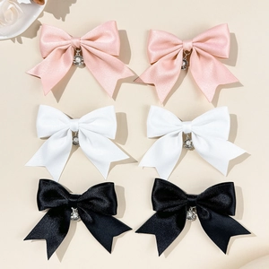 Süße Satin Band Schleife Haarklammer Mit Muschel Künstliche Perlenanhänger Legierung Entenschnabel Clip Für Damen Mädchen Haarschmuck