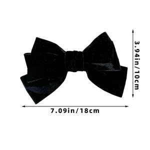 Dimensioni del fiocco per capelli in velluto nero: 18 cm di lunghezza e 10 cm di altezza