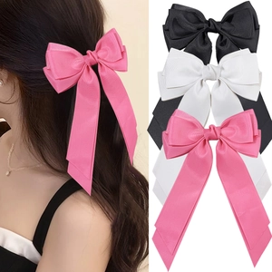 Große Schleifen Haarklammer Aus Ripsband Mit Langem Streamer Süße Elegante Handgefertigte Haarnadel Für Damen Koreanischer Stil Haarschmuck