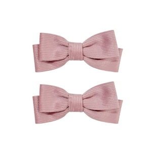 Paar süße rosa Cord-Haarspangen mit Schleife für Damen im strukturierten Design