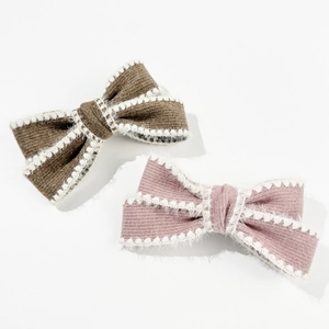 Sweet Knitted Plush Bowknot Hair Clip For Women Winter Korean Style Handmade Warm Yarn Hair Accessories Elegant Spring Clip