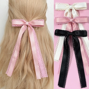 Japanse Stijl Kant Strik Haarspeld Zoet Lange Lint Haarklem Voor Dames Meisjes Haaraccessoires
