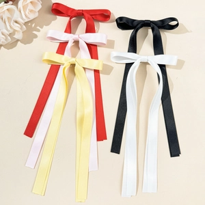 Barrettes nœuds en satin style ballet avec longs rubans colorés pour coiffure femme