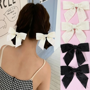 Fermaglio per Capelli con Fiocco in Tessuto Stile Coreano Dolce Balletcore Nastro Becco d'Anatra per Donna Accessori Capelli Principessa Fatti a Mano