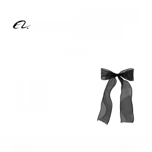 Detail view showing lightweight black mesh bow hair clip with dual streamers weighing only 9g