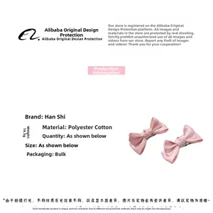 Rosa Schleifen-Haarclips aus Polyester-Baumwolle mit Stoffstruktur und 14,5g Gewicht