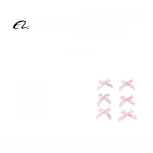 Set of 6 sweet pink ribbon hair bows for girls with detailed weight and fabric texture